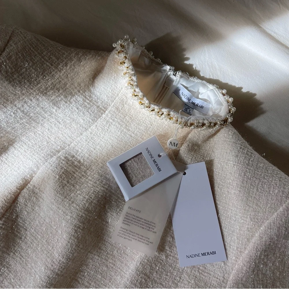 Brand New- Nadine Merabi Simone Ivory Dress 🤍✨ - Picture 11 of 15